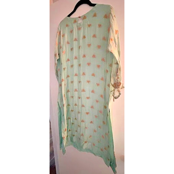 Pakistani Designer Sarosh Salman Dress. Mint Green. Handcrafted - Picture 4 of 9